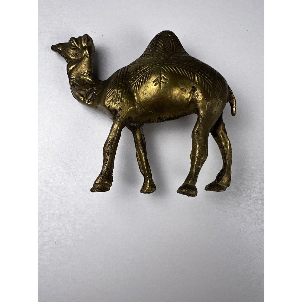 Vintage Brass Camel Figurine Ornate Detailed‎ Desert Animal Decor
